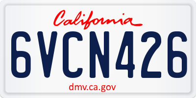 CA license plate 6VCN426