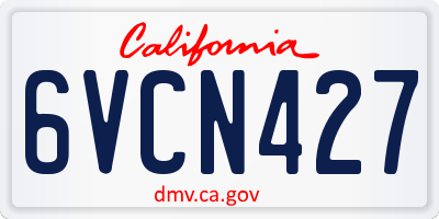 CA license plate 6VCN427