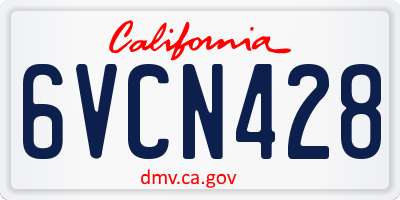 CA license plate 6VCN428
