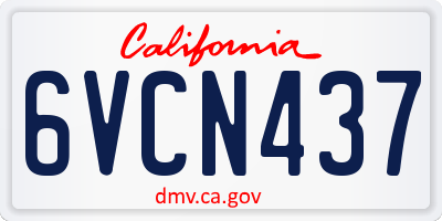 CA license plate 6VCN437