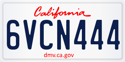 CA license plate 6VCN444