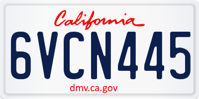 CA license plate 6VCN445