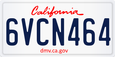 CA license plate 6VCN464