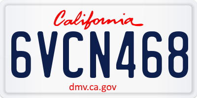 CA license plate 6VCN468