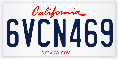 CA license plate 6VCN469