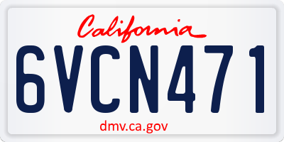 CA license plate 6VCN471