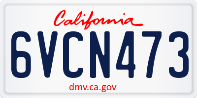 CA license plate 6VCN473