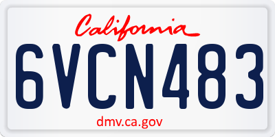 CA license plate 6VCN483
