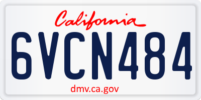 CA license plate 6VCN484