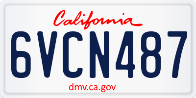 CA license plate 6VCN487