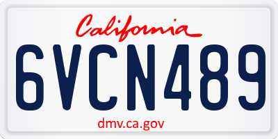 CA license plate 6VCN489