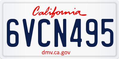 CA license plate 6VCN495