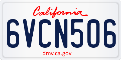 CA license plate 6VCN506