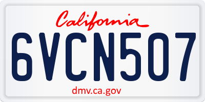 CA license plate 6VCN507