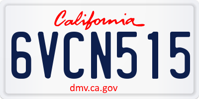 CA license plate 6VCN515