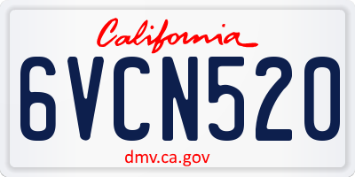 CA license plate 6VCN520