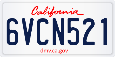 CA license plate 6VCN521