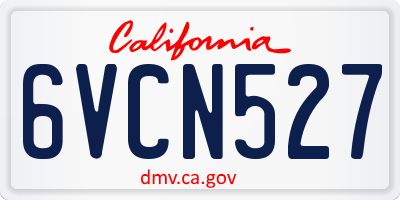 CA license plate 6VCN527