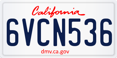 CA license plate 6VCN536