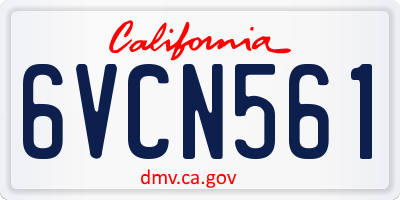 CA license plate 6VCN561