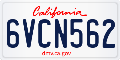 CA license plate 6VCN562