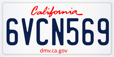 CA license plate 6VCN569