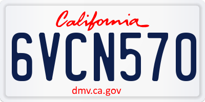 CA license plate 6VCN570