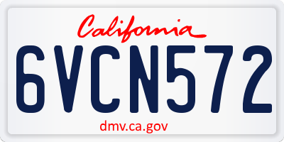CA license plate 6VCN572