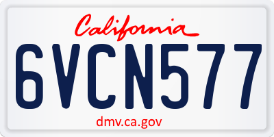 CA license plate 6VCN577