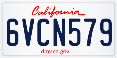 CA license plate 6VCN579