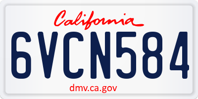 CA license plate 6VCN584