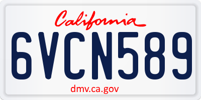 CA license plate 6VCN589
