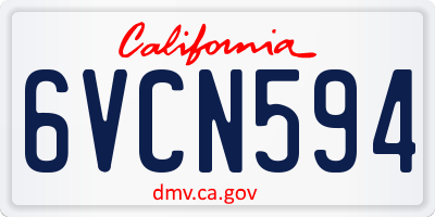 CA license plate 6VCN594