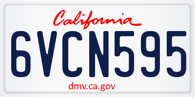 CA license plate 6VCN595