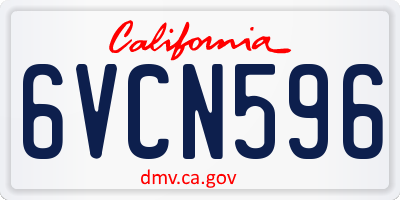 CA license plate 6VCN596