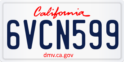CA license plate 6VCN599