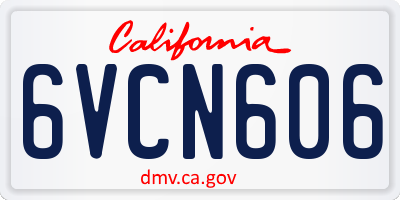 CA license plate 6VCN606