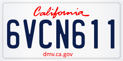 CA license plate 6VCN611