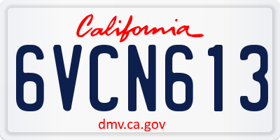 CA license plate 6VCN613