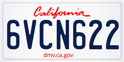 CA license plate 6VCN622