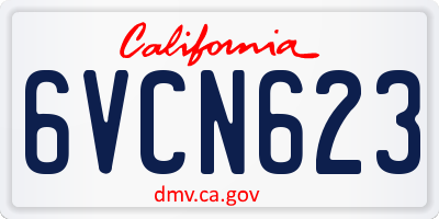 CA license plate 6VCN623