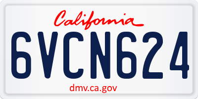 CA license plate 6VCN624
