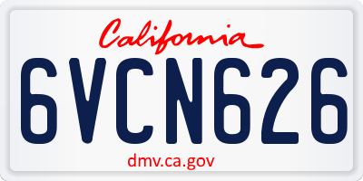CA license plate 6VCN626