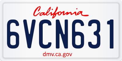 CA license plate 6VCN631