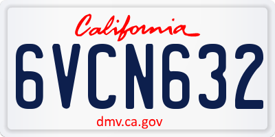 CA license plate 6VCN632