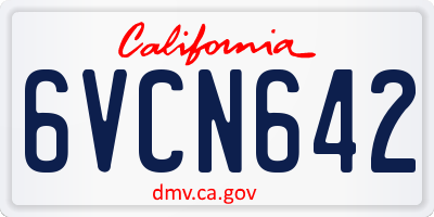 CA license plate 6VCN642