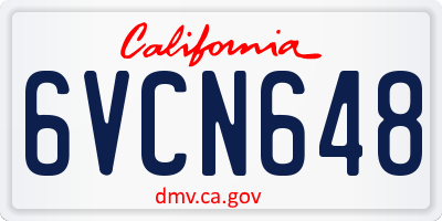 CA license plate 6VCN648