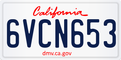 CA license plate 6VCN653