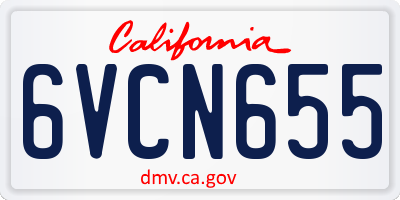 CA license plate 6VCN655