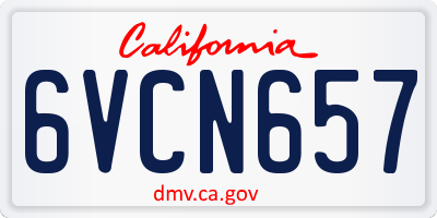 CA license plate 6VCN657